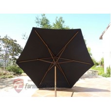 Formosa Covers 9ft Umbrella Replacement Canopy 6 Ribs in Black (Canopy Only)   555696869
